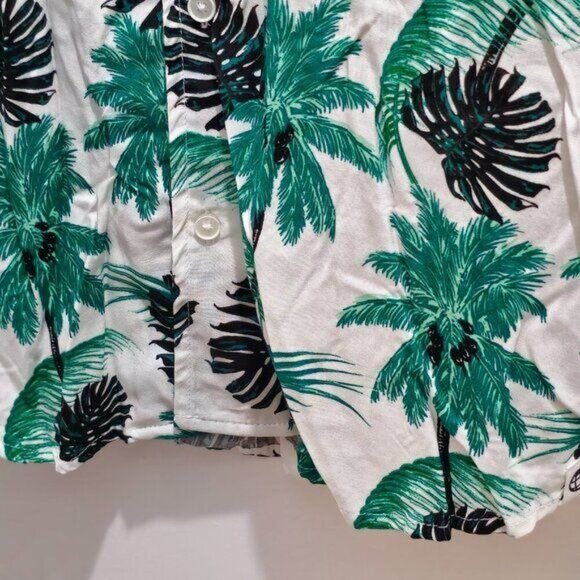 NWT Free Planet Eco Palm Leaf Tropical Short Sleeve Hawaiian Shirt - Picture 11 of 15